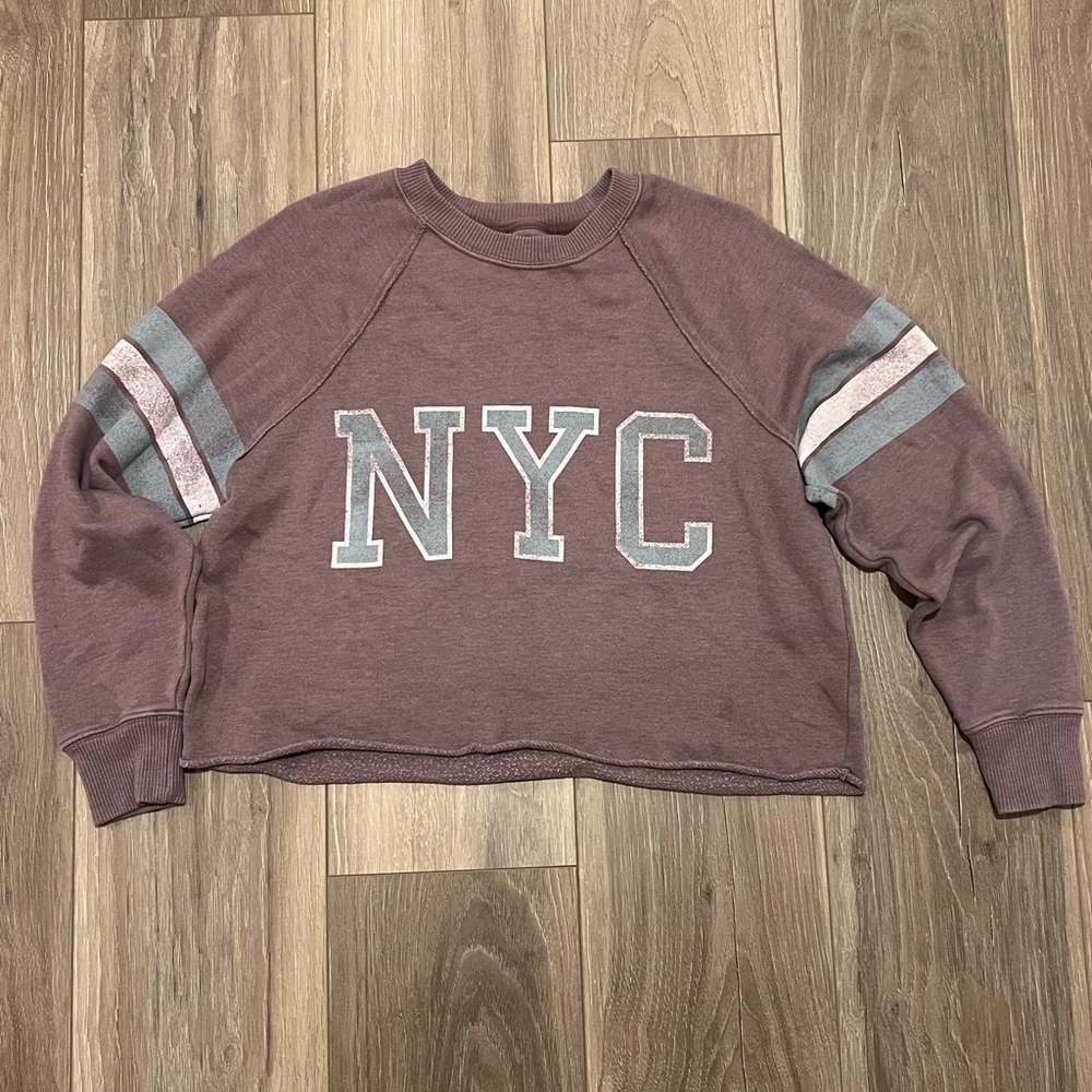 Aerie Oversized Cropped Crewneck Sweatshirt